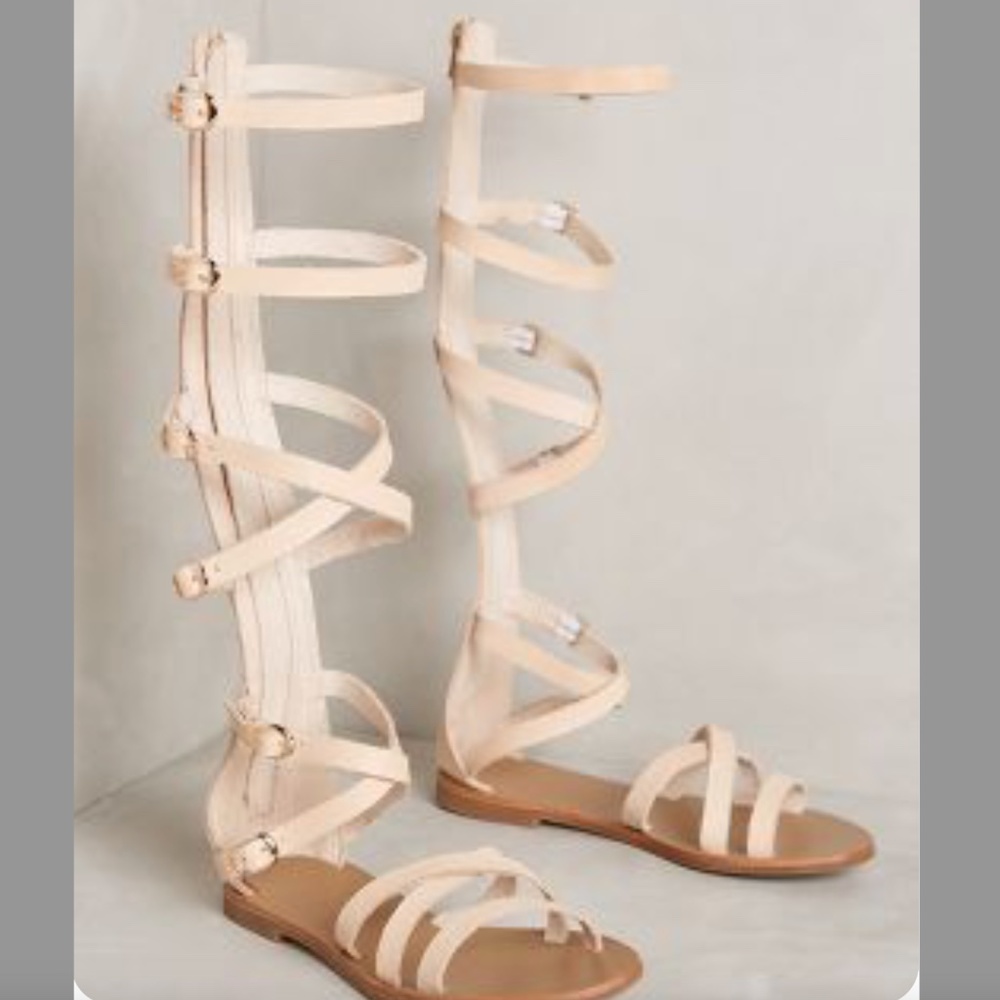 New No Box - Anthropologie Leather Gladiator Sandals -Size 37
